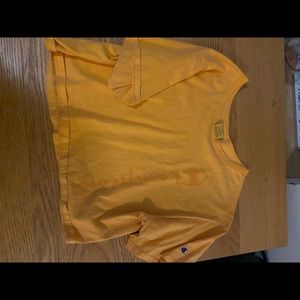 Light Orange Cropped Champion Shirt